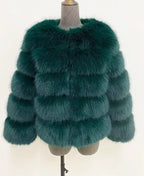 Honor | Women's Panelled Faux Fur Jacket with Long Sleeves