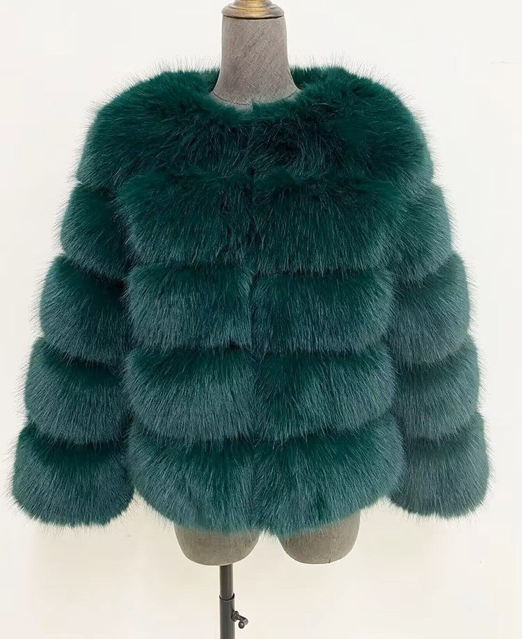 Honor | Women's Panelled Faux Fur Jacket with Long Sleeves