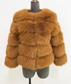 Honor | Women's Panelled Faux Fur Jacket with Long Sleeves