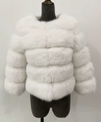 Honor | Women's Panelled Faux Fur Jacket with Long Sleeves