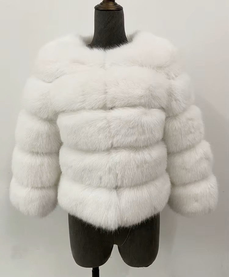 Honor | Women's Panelled Faux Fur Jacket with Long Sleeves