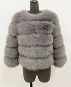 Honor | Women's Panelled Faux Fur Jacket with Long Sleeves