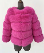 Honor | Women's Panelled Faux Fur Jacket with Long Sleeves