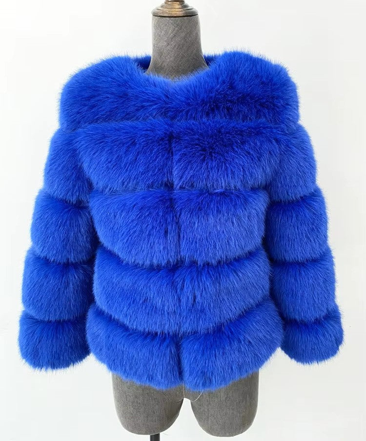Honor | Women's Panelled Faux Fur Jacket with Long Sleeves