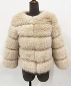 Honor | Women's Panelled Faux Fur Jacket with Long Sleeves