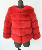 Honor | Women's Panelled Faux Fur Jacket with Long Sleeves