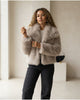 Evangeline | Women's Cropped Faux Fur Jacket with Shawl Collar