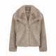 Evangeline | Women's Cropped Faux Fur Jacket with Shawl Collar