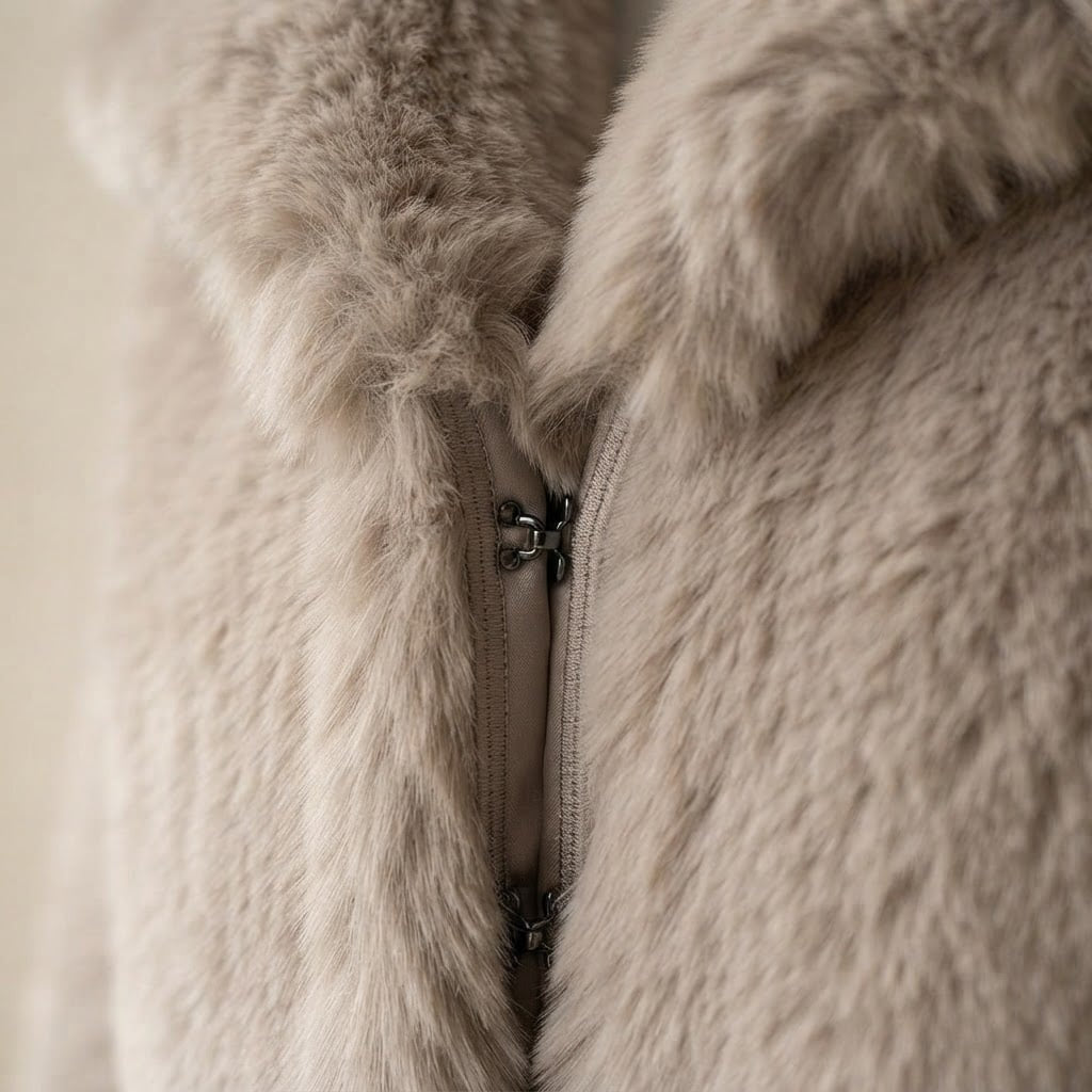Evangeline | Women's Cropped Faux Fur Jacket with Shawl Collar
