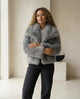 Evangeline | Women's Cropped Faux Fur Jacket with Shawl Collar