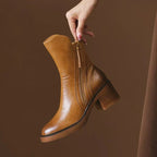 Isolde | Women's Block Heel Ankle Boots with Tassel Zip