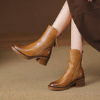 Isolde | Women's Block Heel Ankle Boots with Tassel Zip