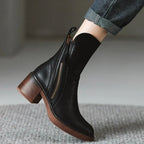 Isolde | Women's Block Heel Ankle Boots with Tassel Zip
