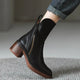 Isolde | Women's Block Heel Ankle Boots with Tassel Zip