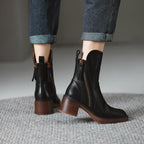 Isolde | Women's Block Heel Ankle Boots with Tassel Zip