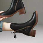 Isolde | Women's Block Heel Ankle Boots with Tassel Zip