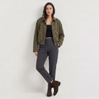 Celeste | Women's Faux Suede Bomber Jacket with Collar