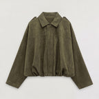 Celeste | Women's Faux Suede Bomber Jacket with Collar