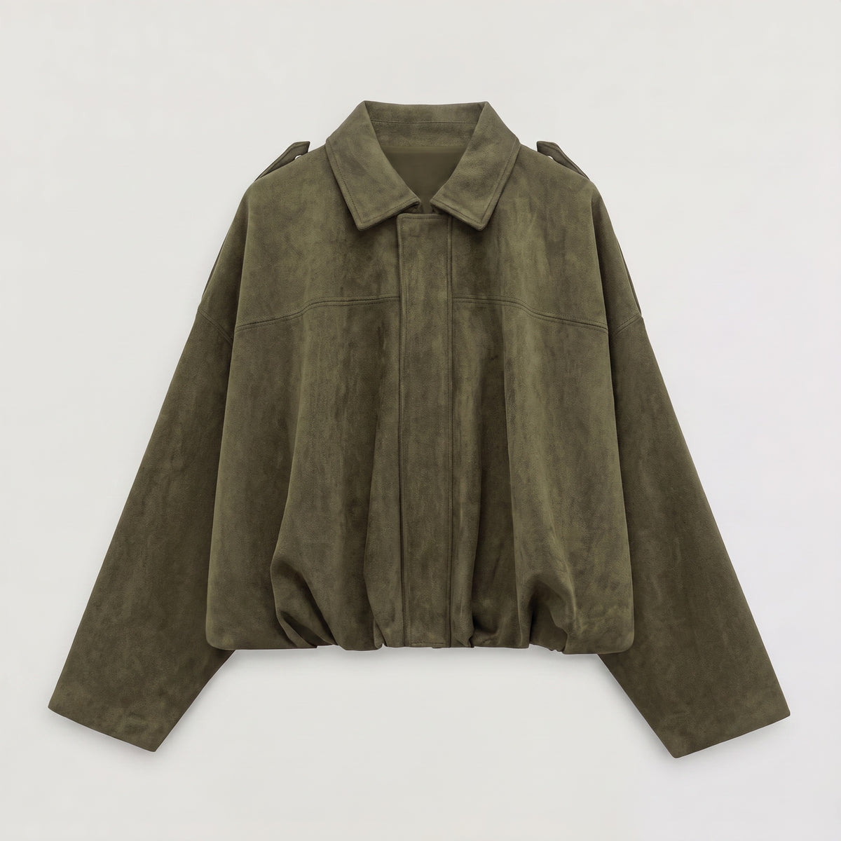 Celeste | Women's Faux Suede Bomber Jacket with Collar