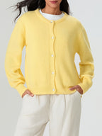 Martha | Women's Cropped Fluffy Cardigan with Buttons