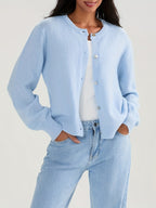 Martha | Women's Cropped Fluffy Cardigan with Buttons