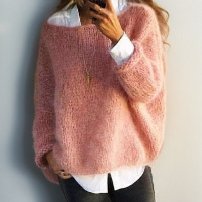 Nora | Women's Loose Fluffy Jumper with Round Neck