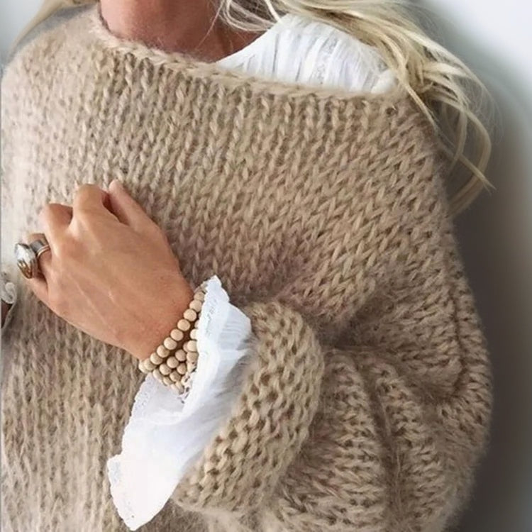 Nora | Women's Loose Fluffy Jumper with Round Neck