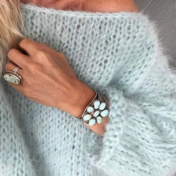 Nora | Women's Loose Fluffy Jumper with Round Neck