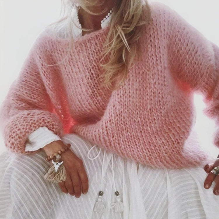Nora | Women's Loose Fluffy Jumper with Round Neck