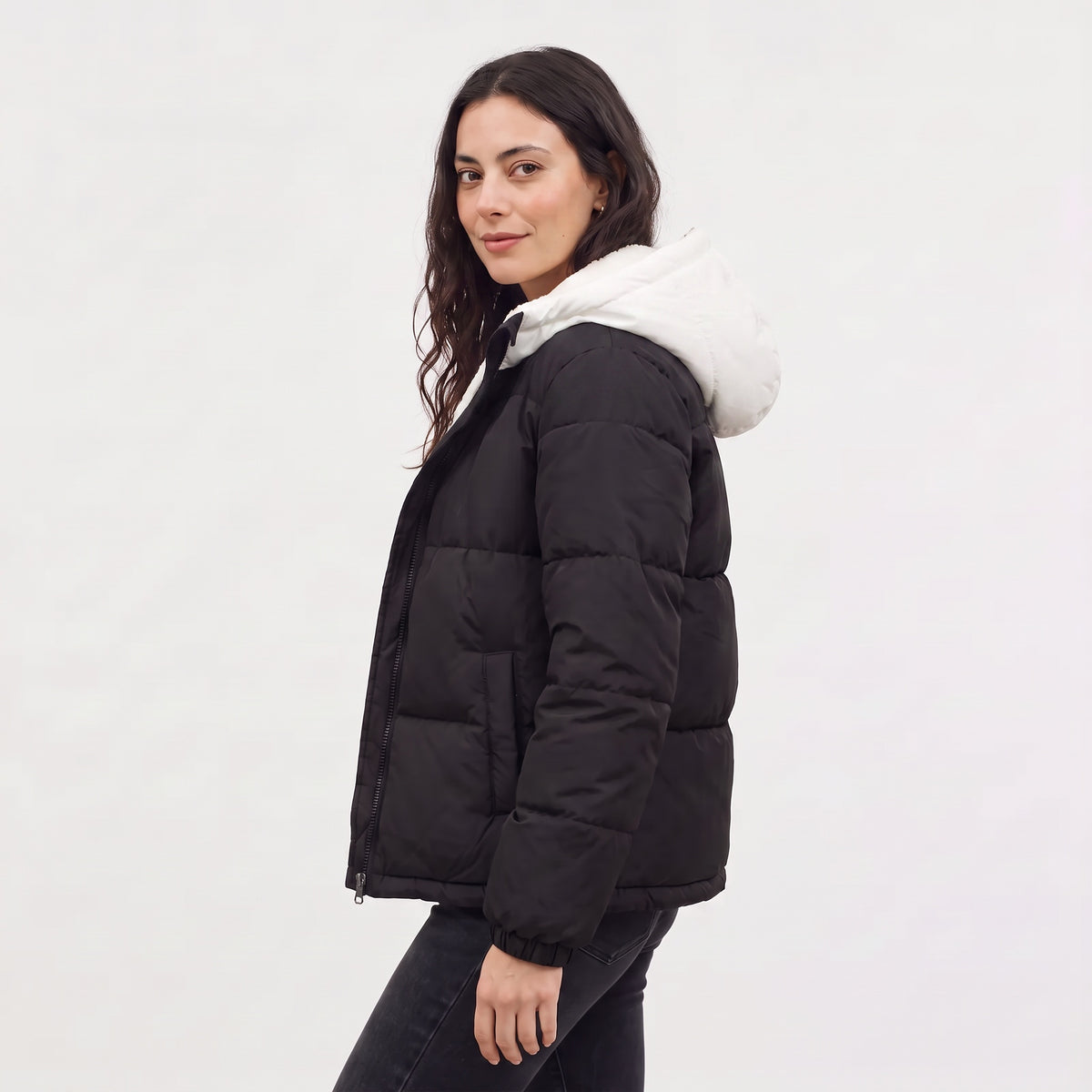 Alys | Women's Puffer Jacket with Sherpa-Lined Hood