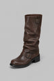 Greer | Women's Knee-High Biker Boots with Buckle Straps