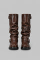 Greer | Women's Knee-High Biker Boots with Buckle Straps