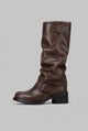 Greer | Women's Knee-High Biker Boots with Buckle Straps