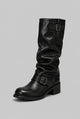 Greer | Women's Knee-High Biker Boots with Buckle Straps