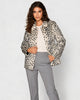 Nancy | Women's Leopard Faux Fur Jacket with Shirt Collar