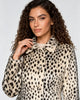 Nancy | Women's Leopard Faux Fur Jacket with Shirt Collar