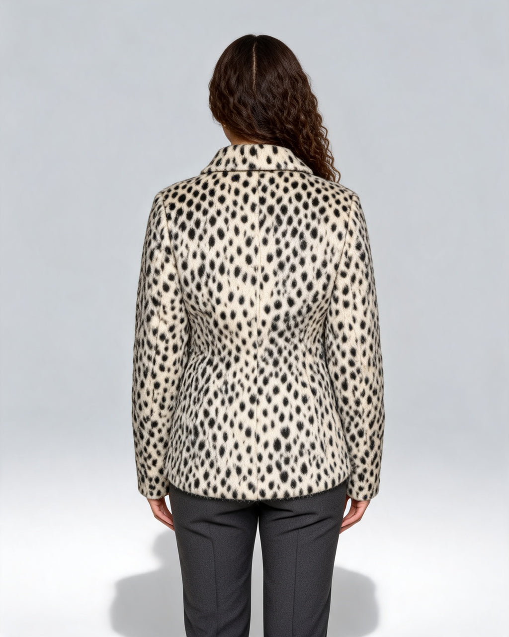 Nancy | Women's Leopard Faux Fur Jacket with Shirt Collar
