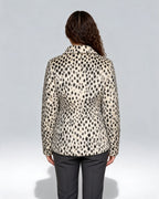 Nancy | Women's Leopard Faux Fur Jacket with Shirt Collar