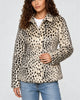 Nancy | Women's Leopard Faux Fur Jacket with Shirt Collar