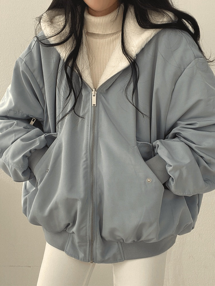 Gilda | Women's Oversized Bomber Jacket with Hood