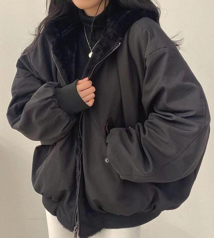 Gilda | Women's Oversized Bomber Jacket with Hood