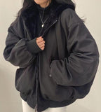 Gilda | Women's Oversized Bomber Jacket with Hood