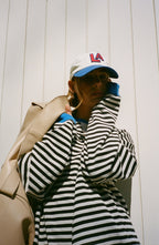 Delia | Women's Striped Sweatshirt with Contrast Trim