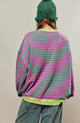 Delia | Women's Striped Sweatshirt with Contrast Trim