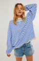 Delia | Women's Striped Sweatshirt with Contrast Trim