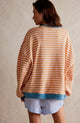 Delia | Women's Striped Sweatshirt with Contrast Trim
