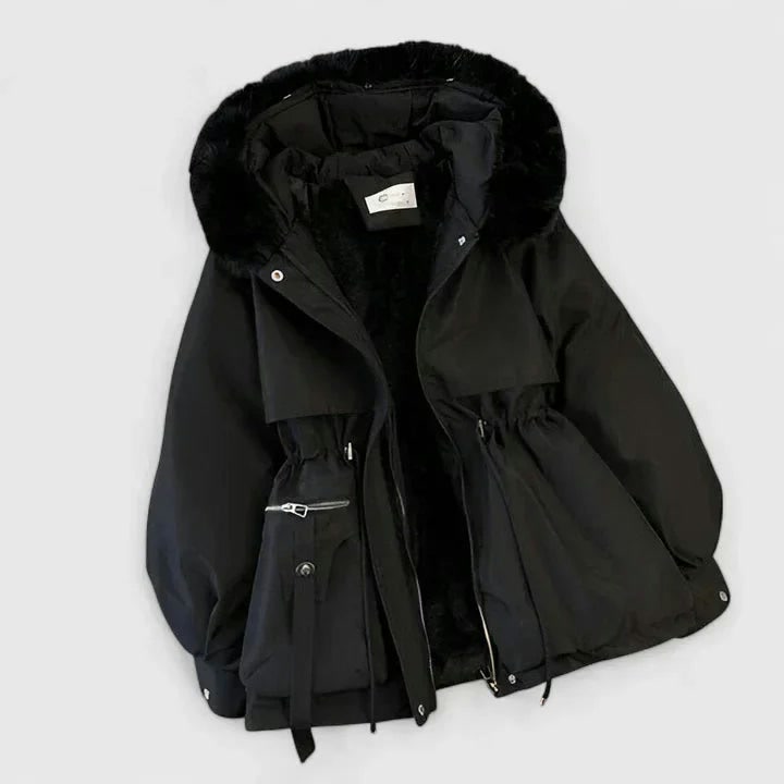 Elowen | Women's Padded Parka with Faux Fur Trimmed Hood
