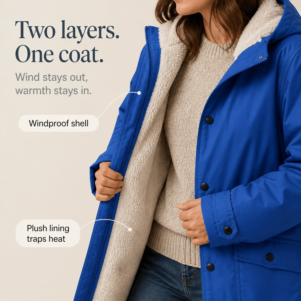 Gwendolyn | Women's Plush-Lined Jacket with Hood and Zip
