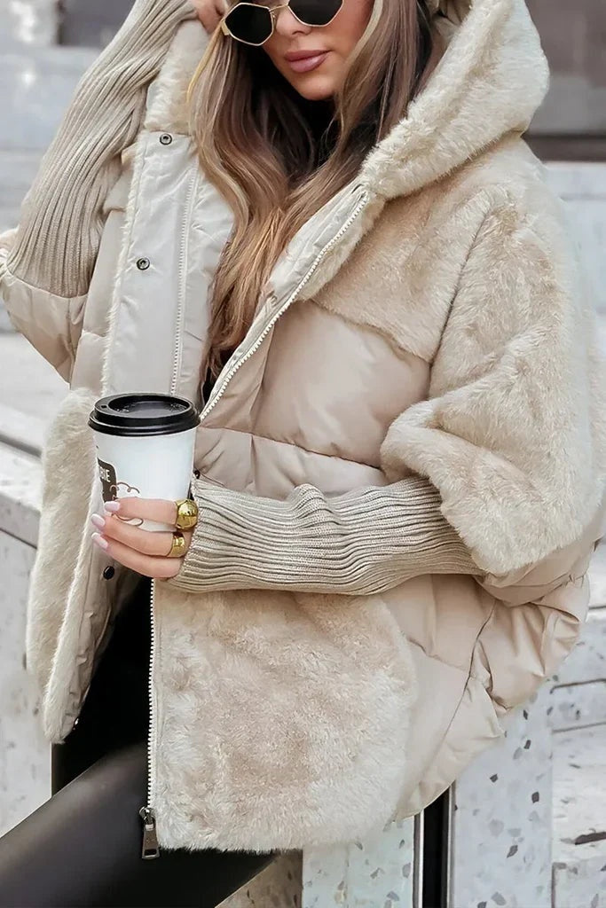 Peony | Women's Puffer Jacket with Faux Fur Trimmed Hood