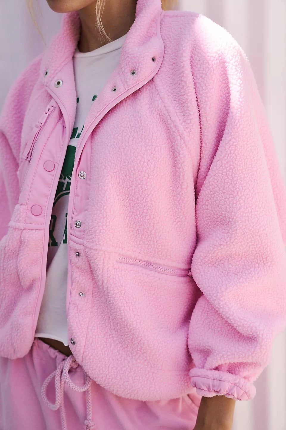 Marguerite | Women's Cropped Teddy Jacket with Stand Collar